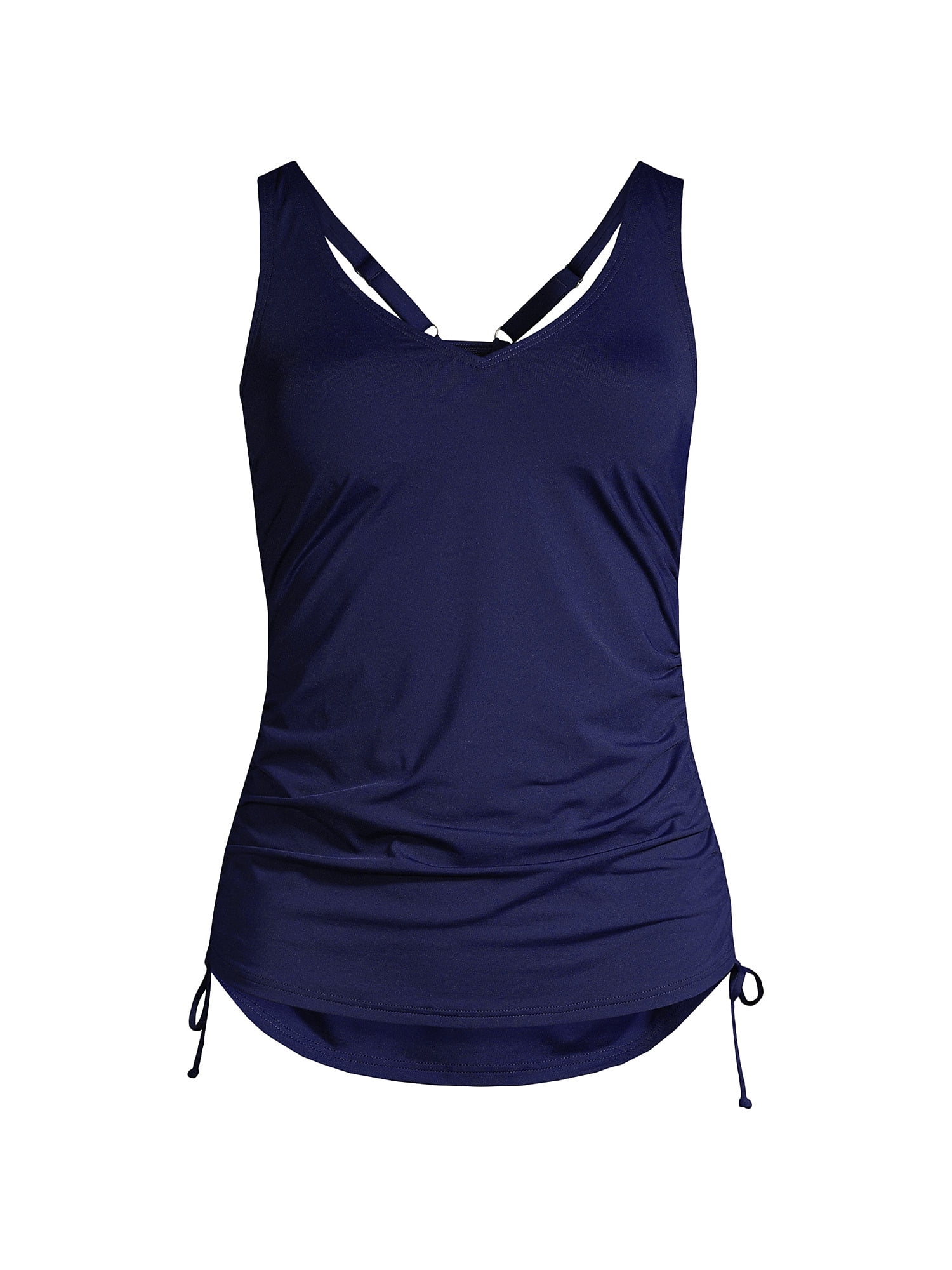 Lands' End Women's Chlorine Resistant Wrap Underwire Tankini Swimsuit Top - 6 - Rich Coffee