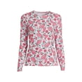 thumbnail image 1 of Lands' End Women's Petite Crew Neck Long Sleeve Rash Guard UPF 50 Sun Protection Modest Swim Tee Print, 1 of 3