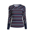 thumbnail image 1 of Lands' End Women's Petite Crew Neck Long Sleeve Rash Guard UPF 50 Swim Tee, 1 of 3
