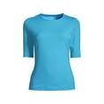 thumbnail image 1 of Lands' End Women's Petite Elbow Sleeve Relaxed UPF 50 Rash Guard, 1 of 3