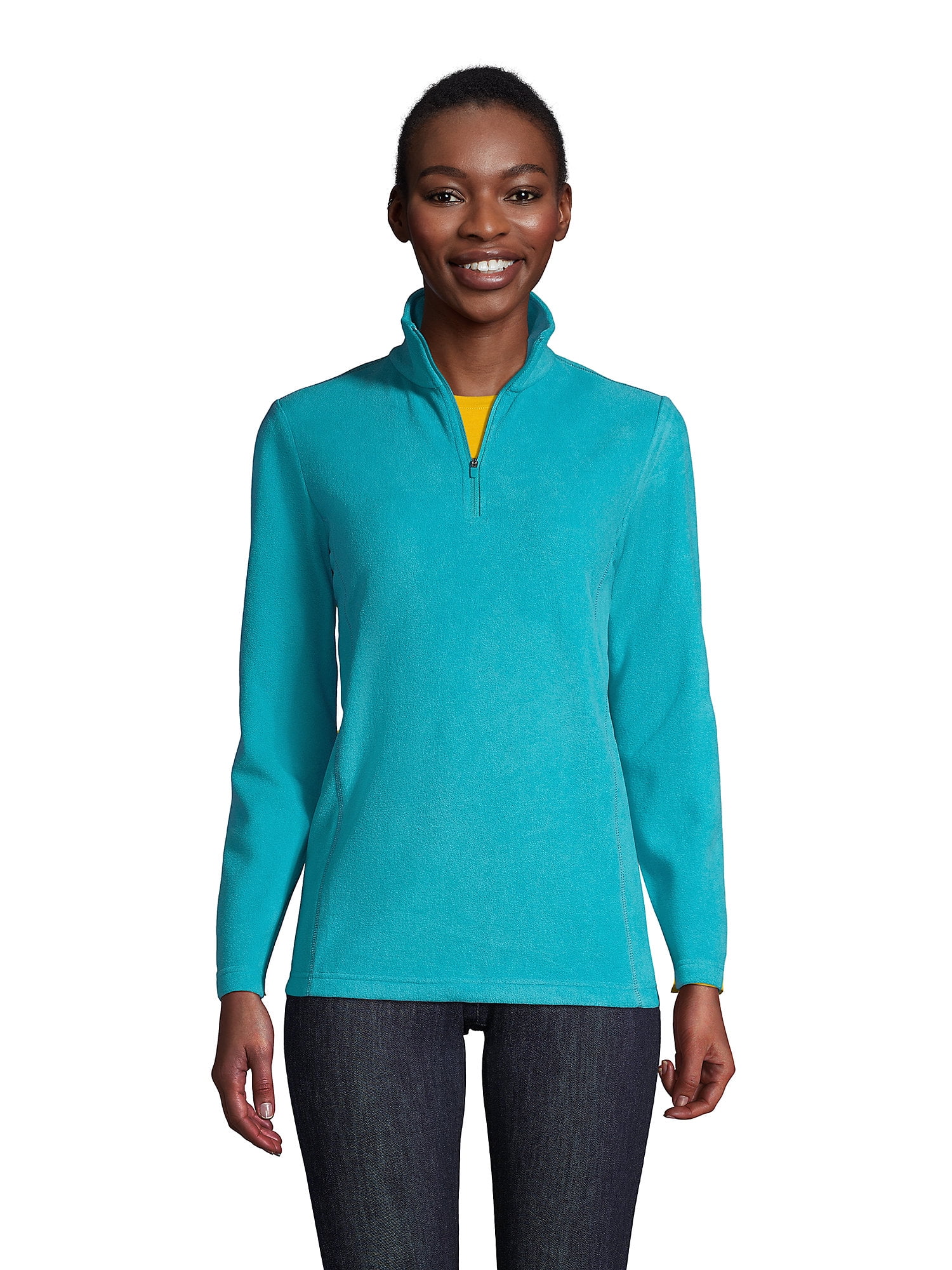 Lands' End Women's Petite Fleece Quarter Zip Pullover