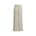 thumbnail image 1 of Lands' End Women's Petite High Rise Wide Leg Linen Pleated Pants, 1 of 3