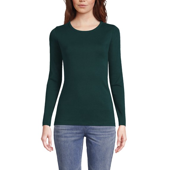 Lands' End Women's Petite Long Sleeve Crew Neck T-Shirt
