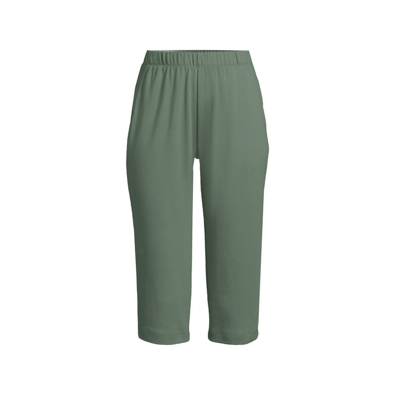 Elastic Waist Lands End Sport Knit Crop Pants Lands' End Sport