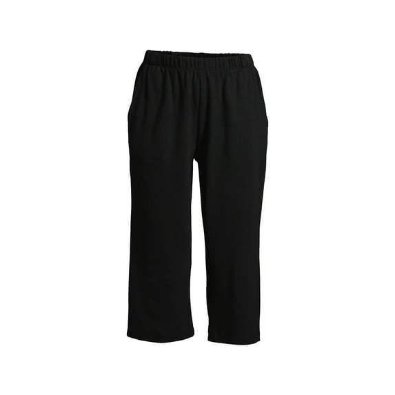 Lands' End Women's Petite Sport Knit High Rise Elastic Waist Capri Pants