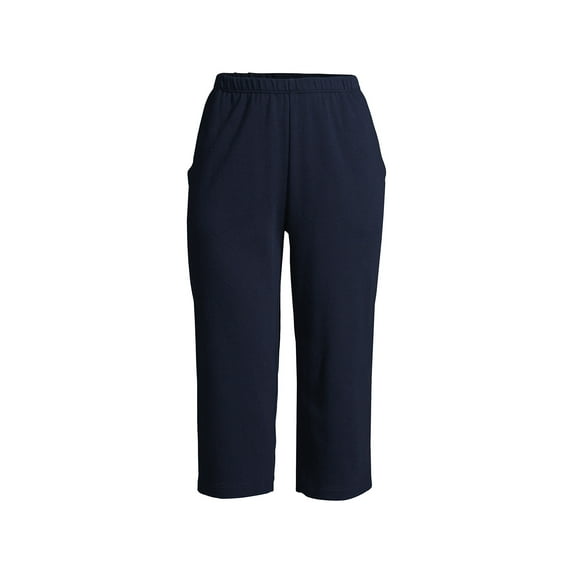 Lands' End Women's Petite Sport Knit High Rise Elastic Waist Capri Pants