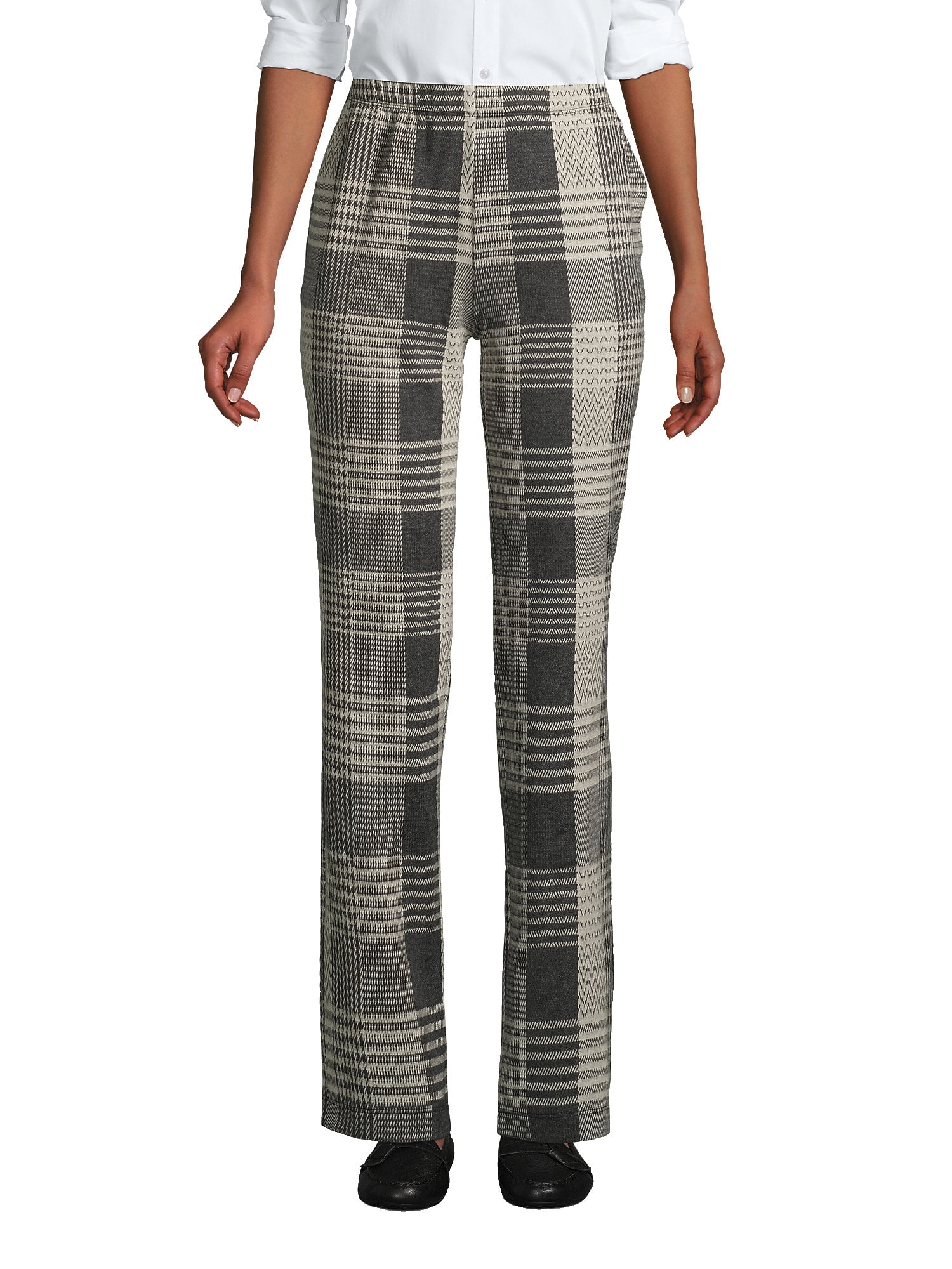 Lands' End Women's Petite Cotton Slacks, Casual Stretch High Rise ...