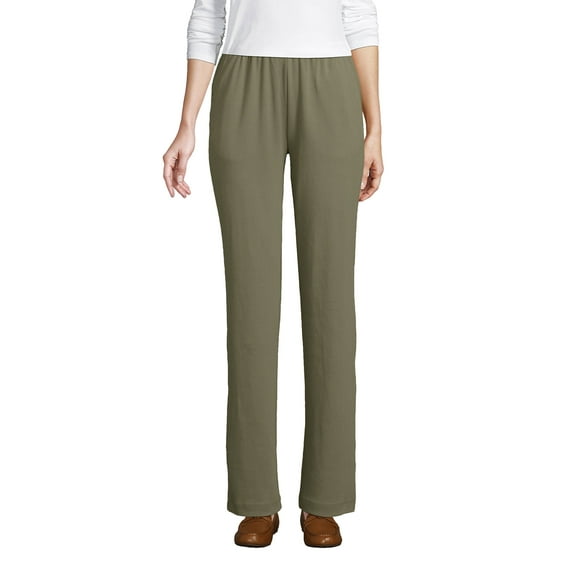 Lands' End Women's Petite Sport Knit High Rise Elastic Waist Pants
