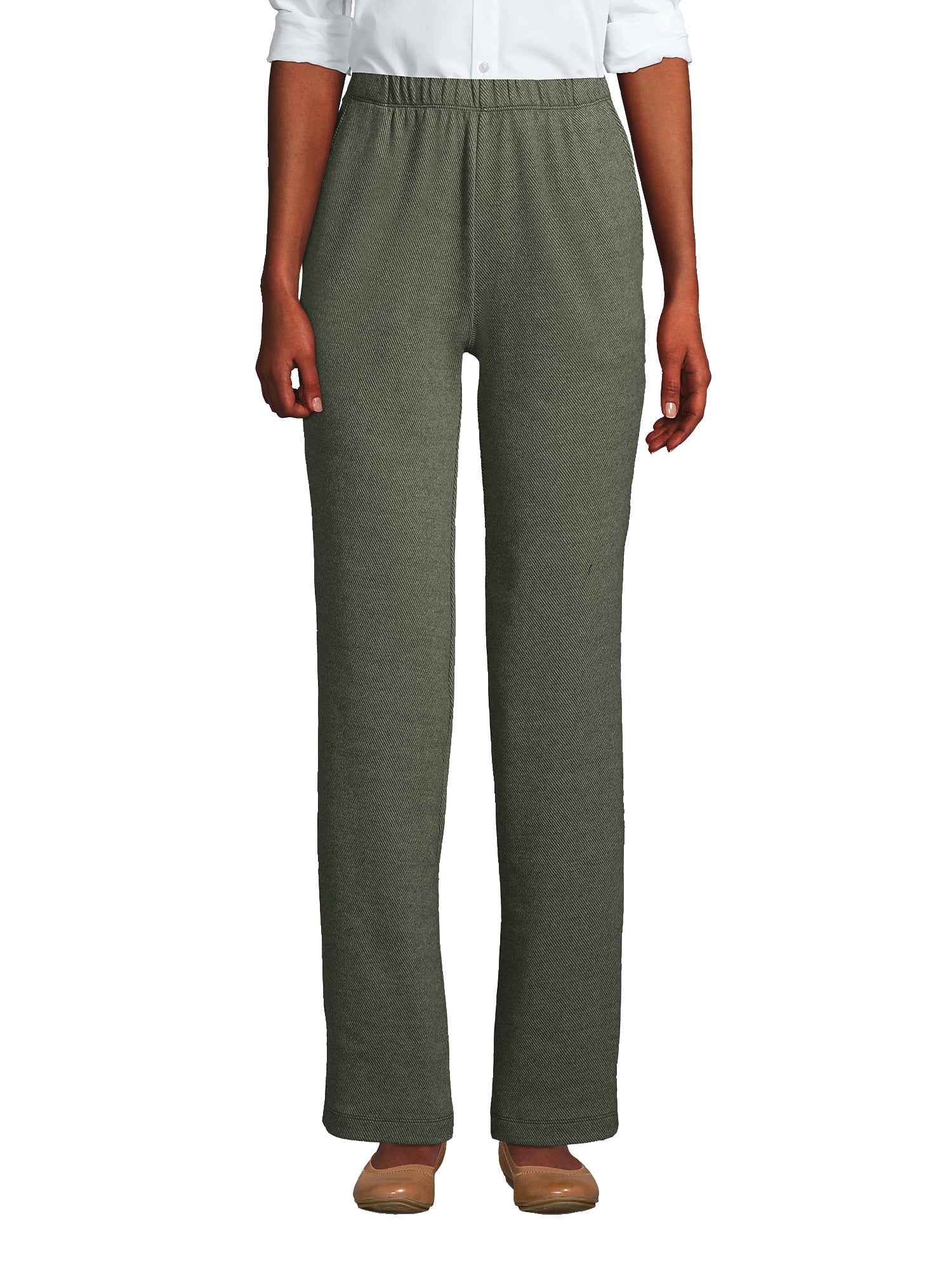 Lands' End Women's Petite Sport Knit High Rise Elastic Waist Pull On ...