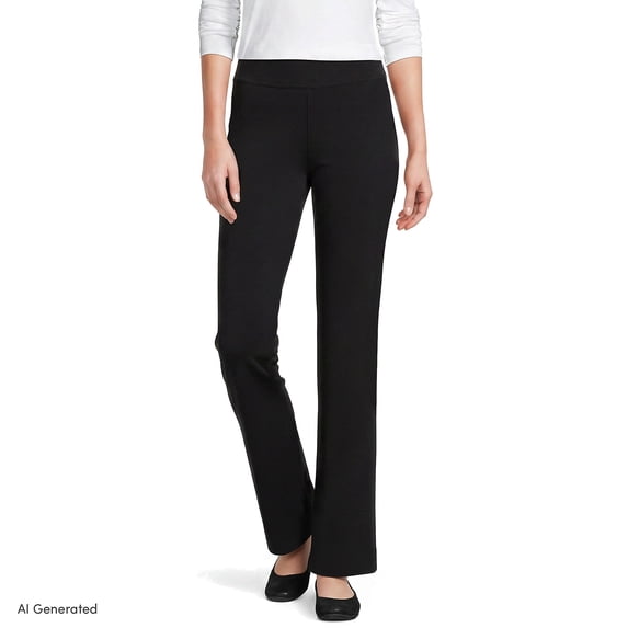 Lands' End Women's Petite Starfish Mid Rise Straight Leg Pants