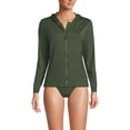 thumbnail image 1 of Lands' End Women's Petite SunShade UPF 50 Hooded Zip Front Rash Guard, 1 of 6