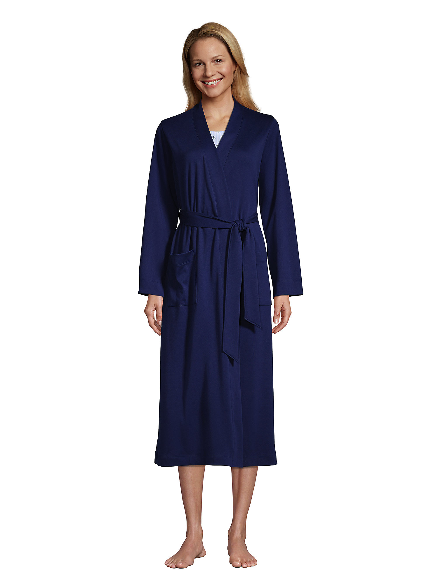 Lands' End Women's Petite Supima Cotton Long Robe