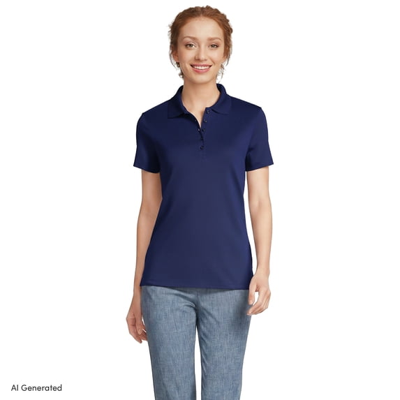 Lands' End Women's American-Grown Supima Cotton Polo Shirt