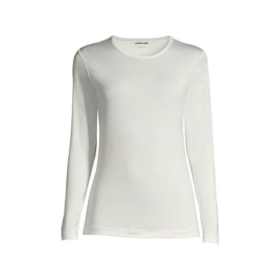Lands' End Women's Petite Thermaskin Heat Long Sleeve Crewneck Long Underwear Top