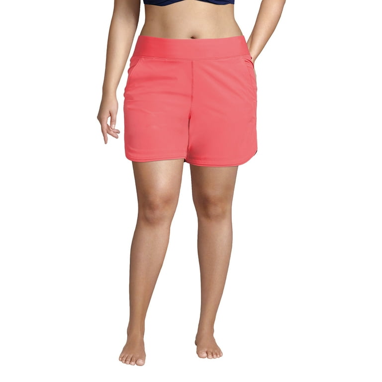 Lands End Women s Plus Size 5 Inch Quick Dry Swim Shorts with Panty Walmart