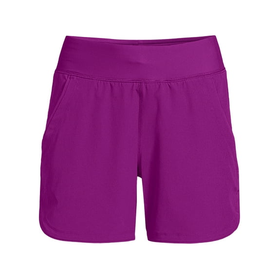 Lands' End Women's Plus Size 5" Quick Dry Elastic Waist Board Shorts Swim Cover-up Shorts with Panty