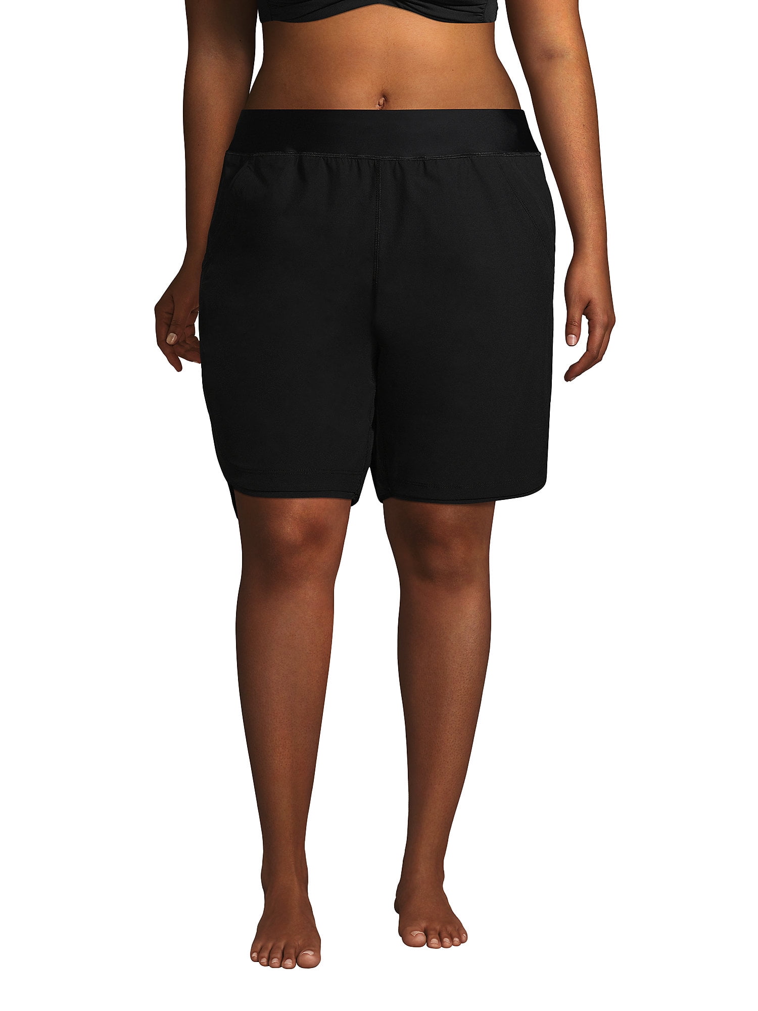 Lands' End Women's Plus Size 9" Quick Dry Modest Board Shorts Swim