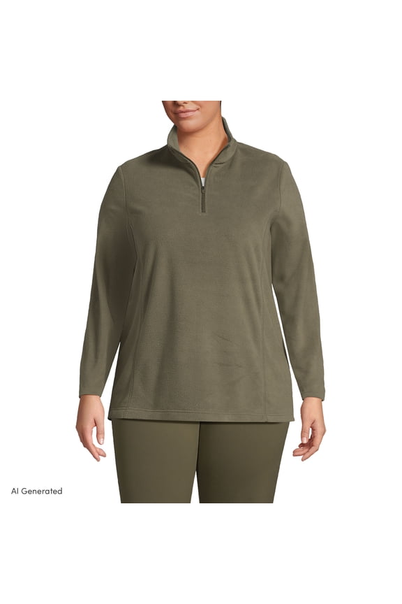 Women's Plus Size Anyweather Fleece Quarter Zip Pullover