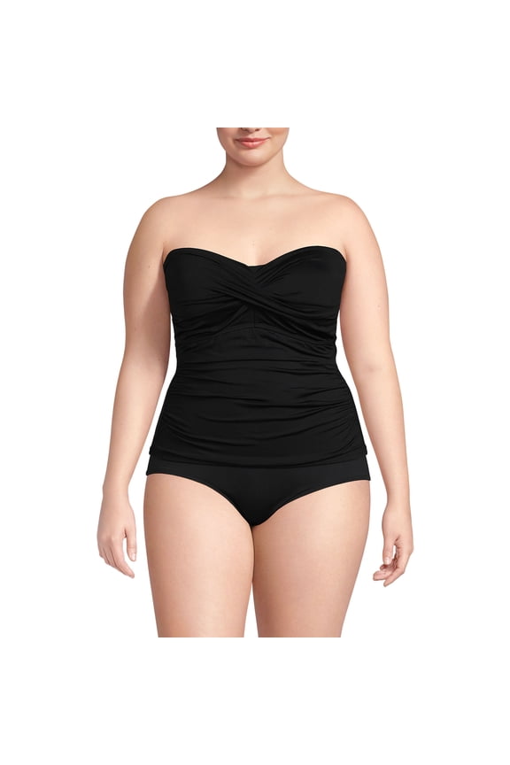 Women's Plus Size Bandeau Tankini Swimsuit Top
