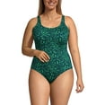 thumbnail image 1 of Lands' End Women's Plus Size Chlorine Resistant High Leg Soft Cup Tugless Sporty One Piece Swimsuit, 1 of 3
