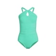 thumbnail image 1 of Lands' End Women's Plus Size Chlorine Resistant High Neck to One Shoulder Multi Way One Piece Swimsuit, 1 of 3