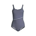 thumbnail image 1 of Lands' End Women's Plus Size Scoop Neck Tugless Sporty One Piece Swimsuit, 1 of 3