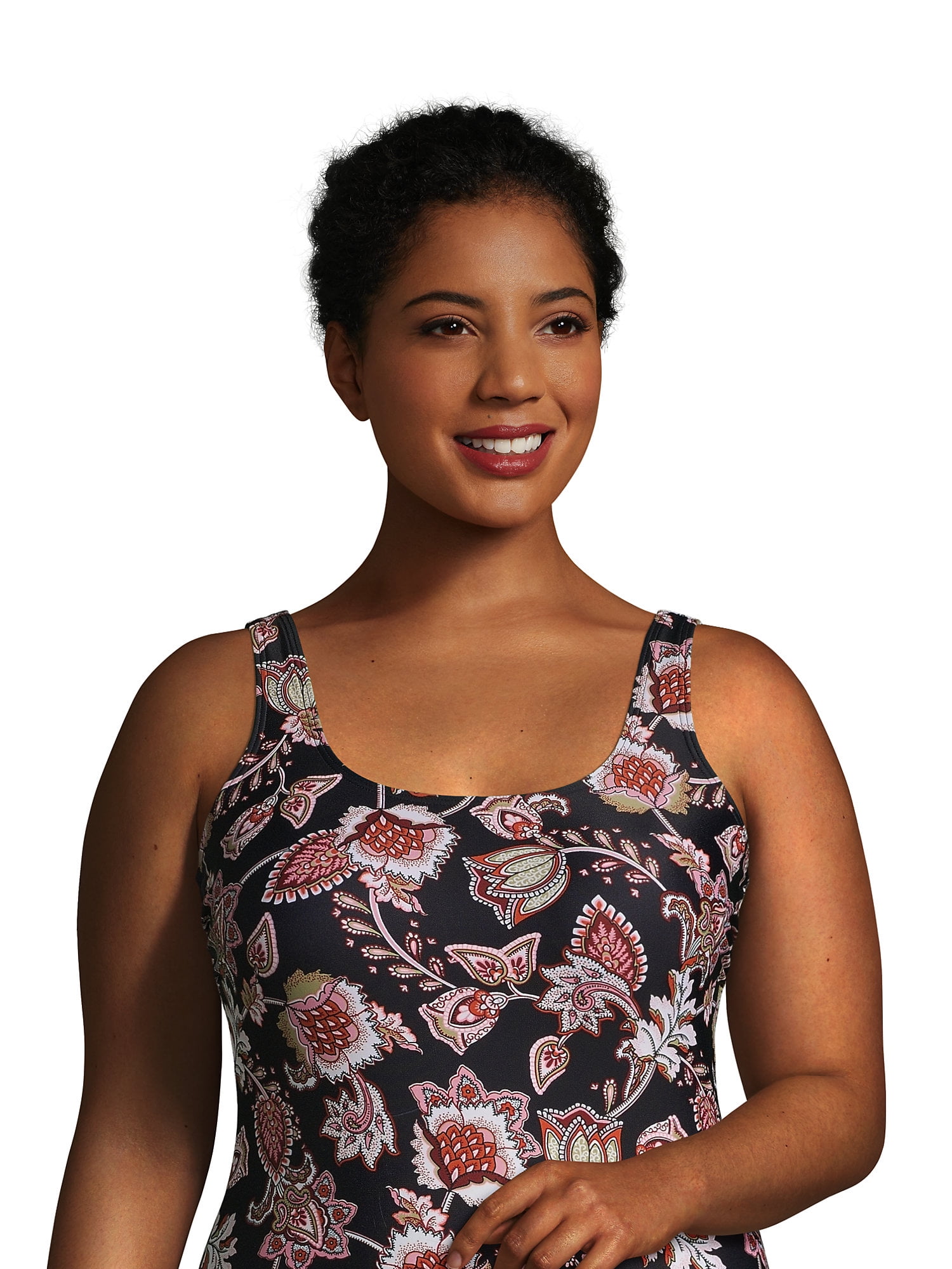 Lands' End Women's Plus Size Chlorine Resistant Tugless One Piece Swimsuit Soft Cup