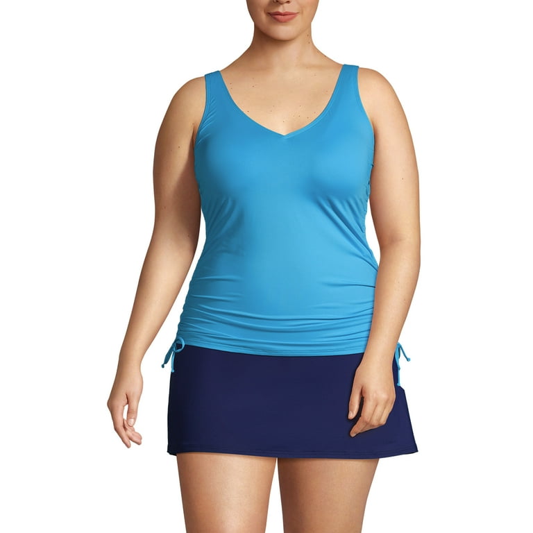 Lands End Women s Plus Size Chlorine Resistant Underwire Tankini Swimsuit Top Walmart