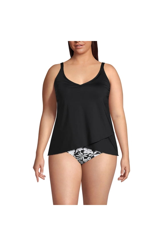 Women's Plus Size Tulip Hem Tankini Top