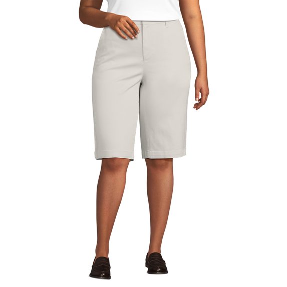 Lands' End Women's Plus Size Classic 12" Chino Shorts
