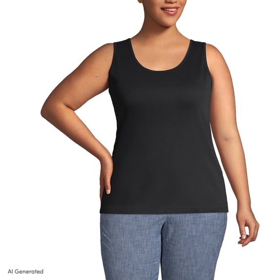 Lands' End Women's Plus Size Cotton Tank Top