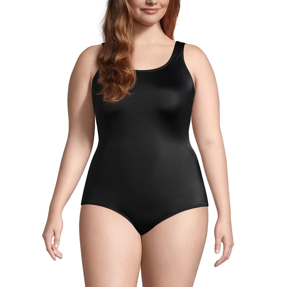 Lands' End Women's Plus Size DD-Cup Tugless Low Leg One Piece Swimsuit