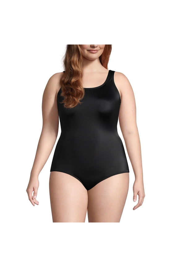 Women's Plus Size DD-Cup Tugless Low Leg One Piece Swimsuit