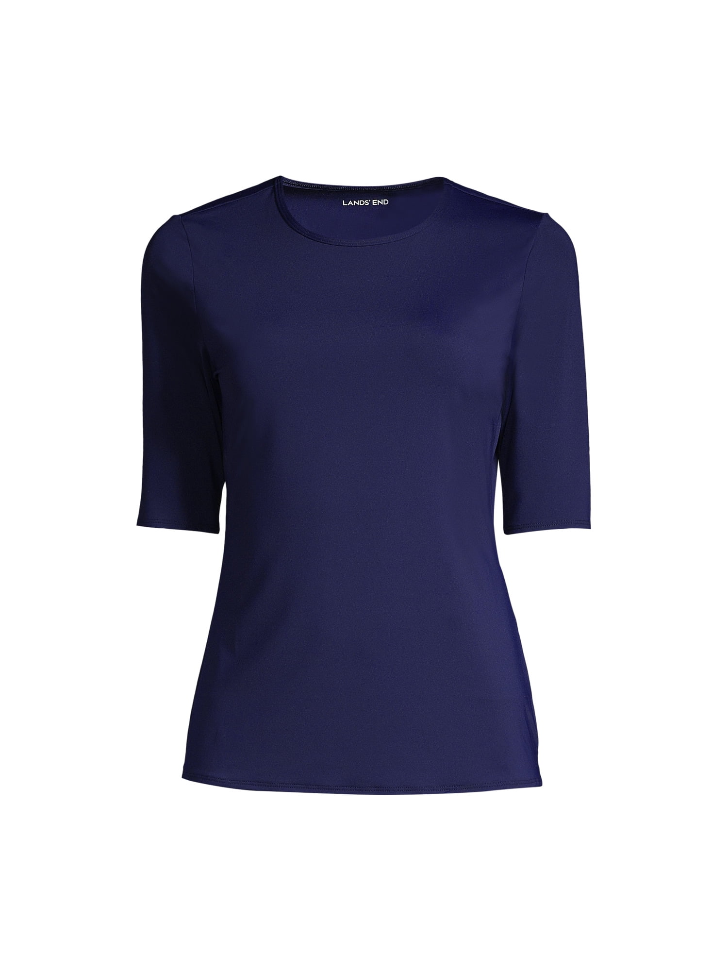 Lands' End Women's UPF 50 Long Sleeve Rash Guard - Sun Protective Swim Shirt, Relaxed Fit