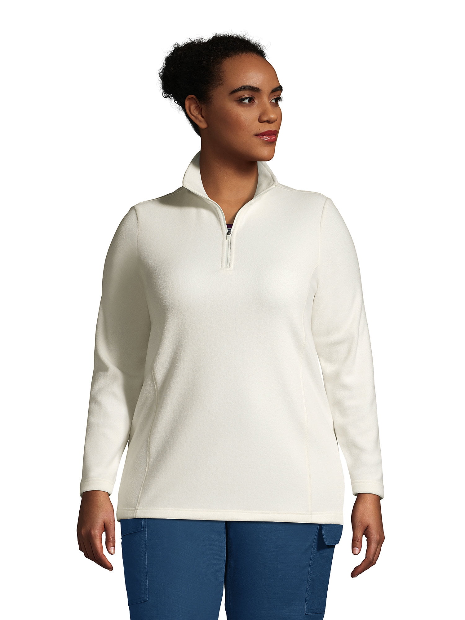 Lands' End Women's Plus Size Fleece Quarter Zip Pullover X Large Plus