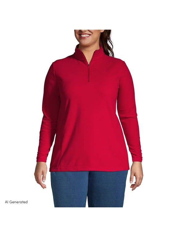 Women's Plus Size Anyweather Fleece Quarter Zip Pullover