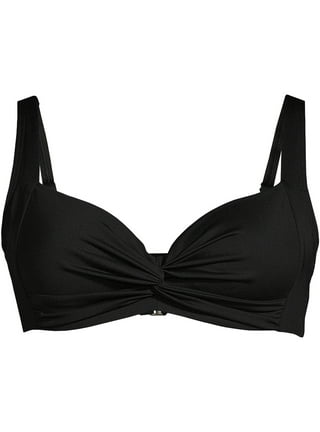 Women's Smart and Sexy SA625 Longline Underwire Bikini Swim Top (Black 38DD)  