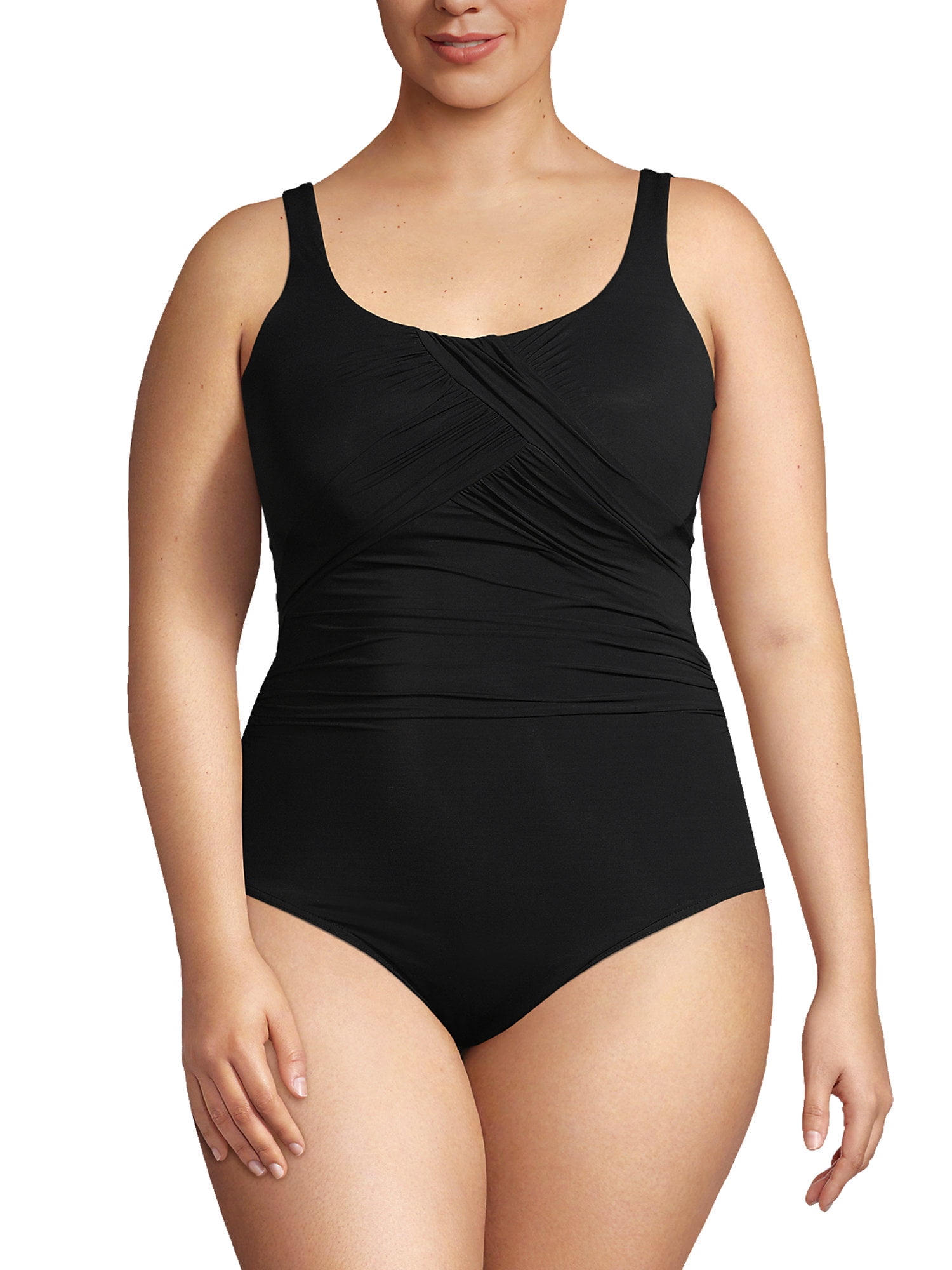 Lands' End Women's Slender Suit One-Piece Swimsuit - Grecian Ornate Floral Print In Plus Size 22W