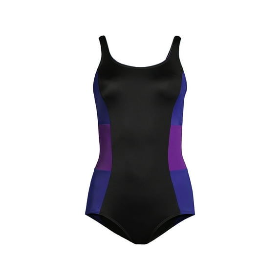 Lands' End Women's Plus Size Long Chlorine Resistant Soft Cup Tugless Sporty One Piece Swimsuit