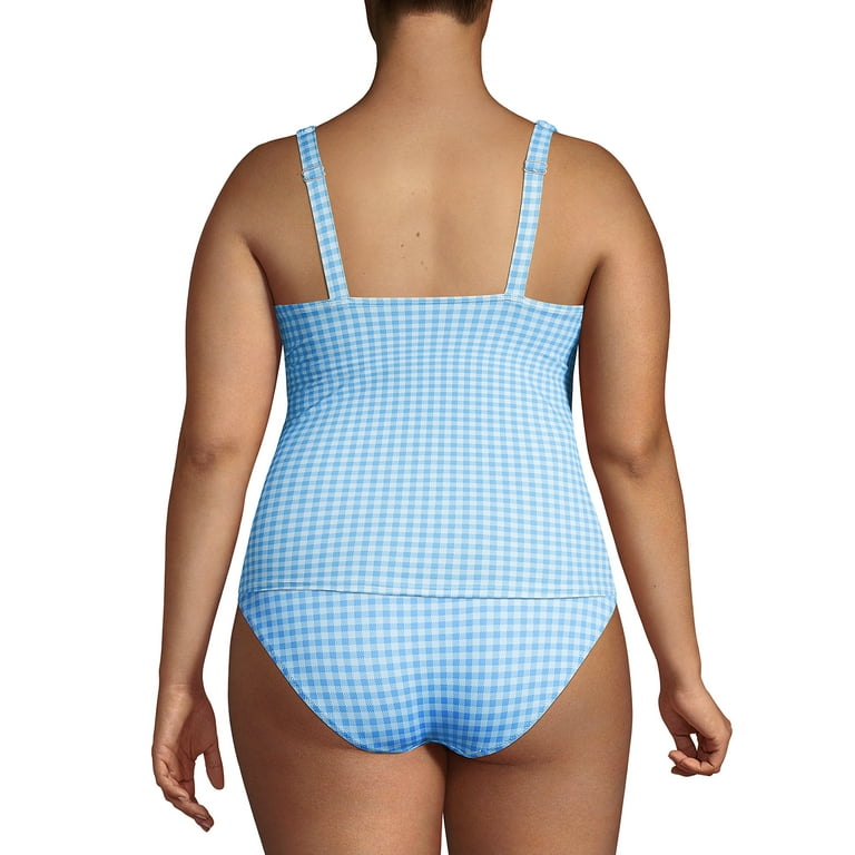 Lands' End Women's Plus Size Long Chlorine Resistant Square Neck Underwire  Tankini Swimsuit Top 