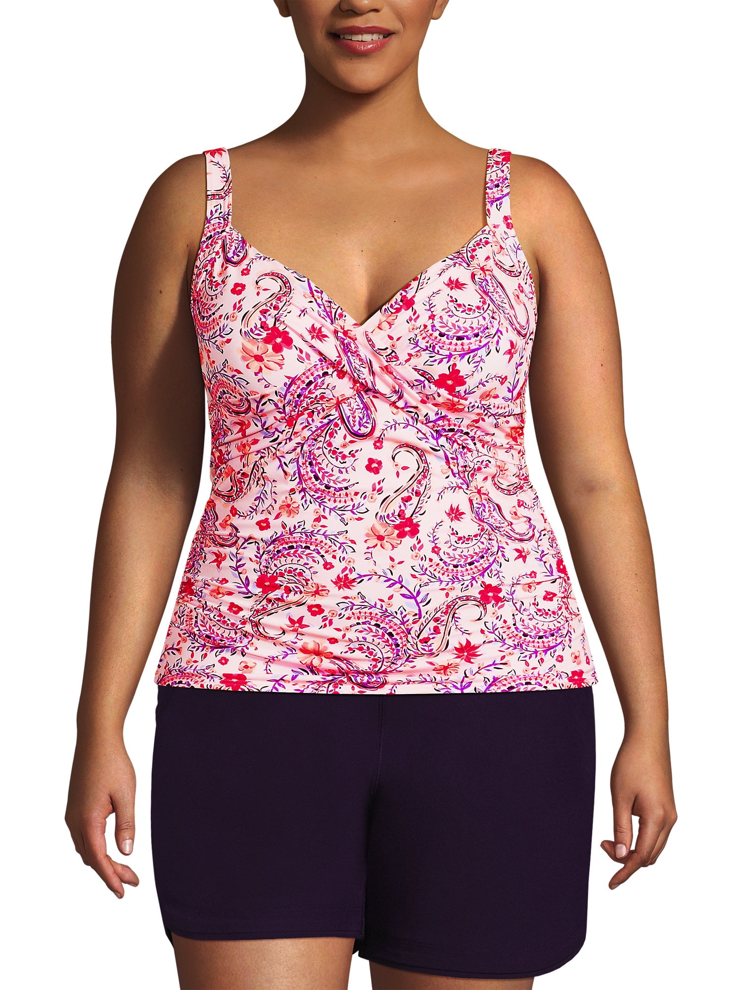 Lands' End Women's Plus Size Long Chlorine Resistant Wrap Underwire