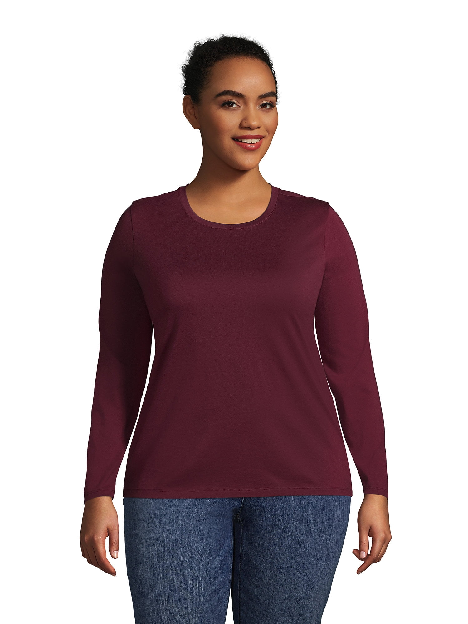 Lands' End Women's Petite Relaxed Long Sleeve Crewneck T