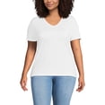 thumbnail image 1 of Lands' End Women's Plus Size Relaxed Supima Cotton V-Neck T-Shirt, 1 of 5
