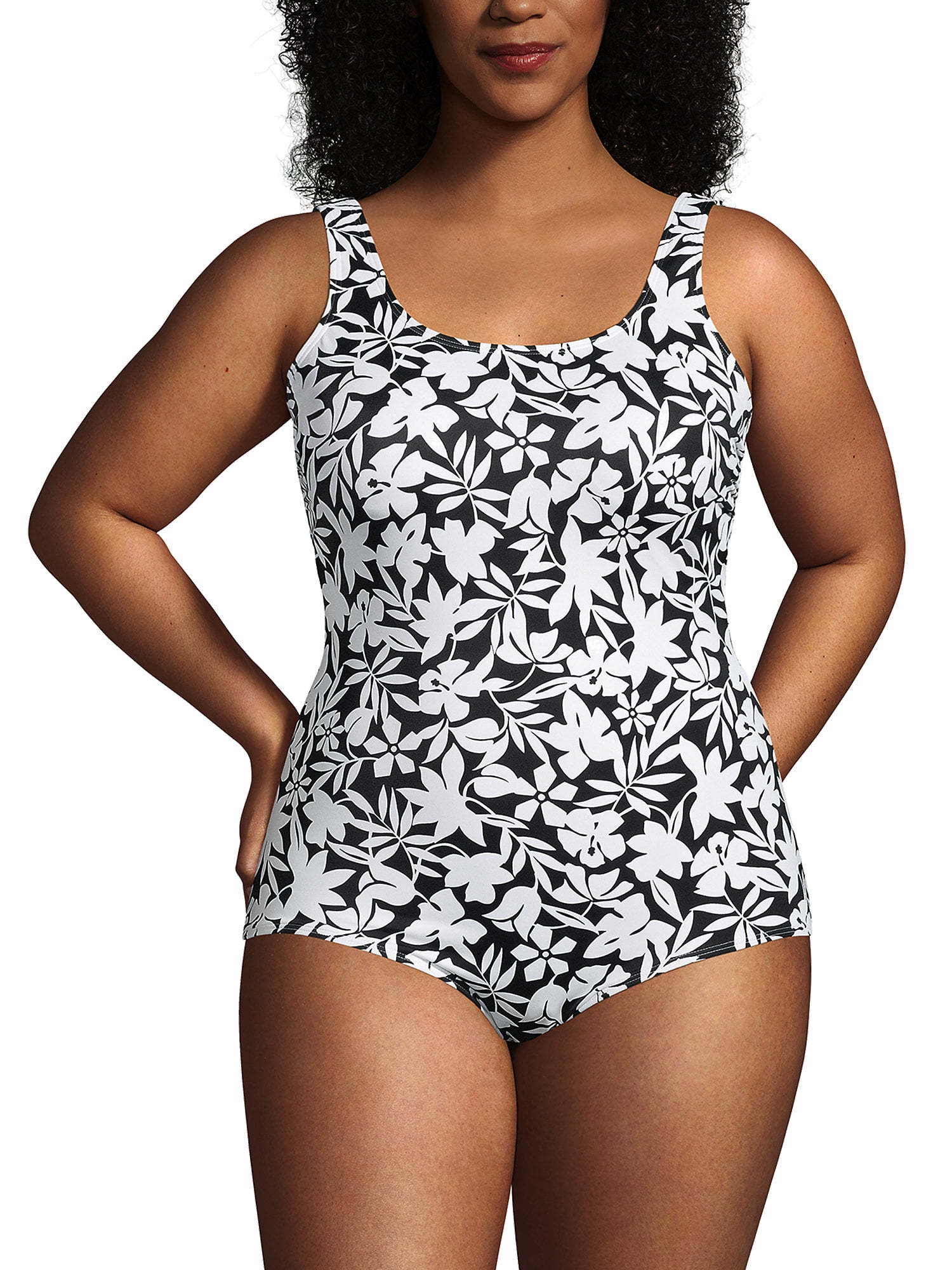Luxurious Plus Size Scoop Neck One-Piece Swimsuit