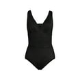 thumbnail image 1 of Lands' End Women's Plus Size Slender Suit Grecian Low Leg One Piece Swimsuit, 1 of 3