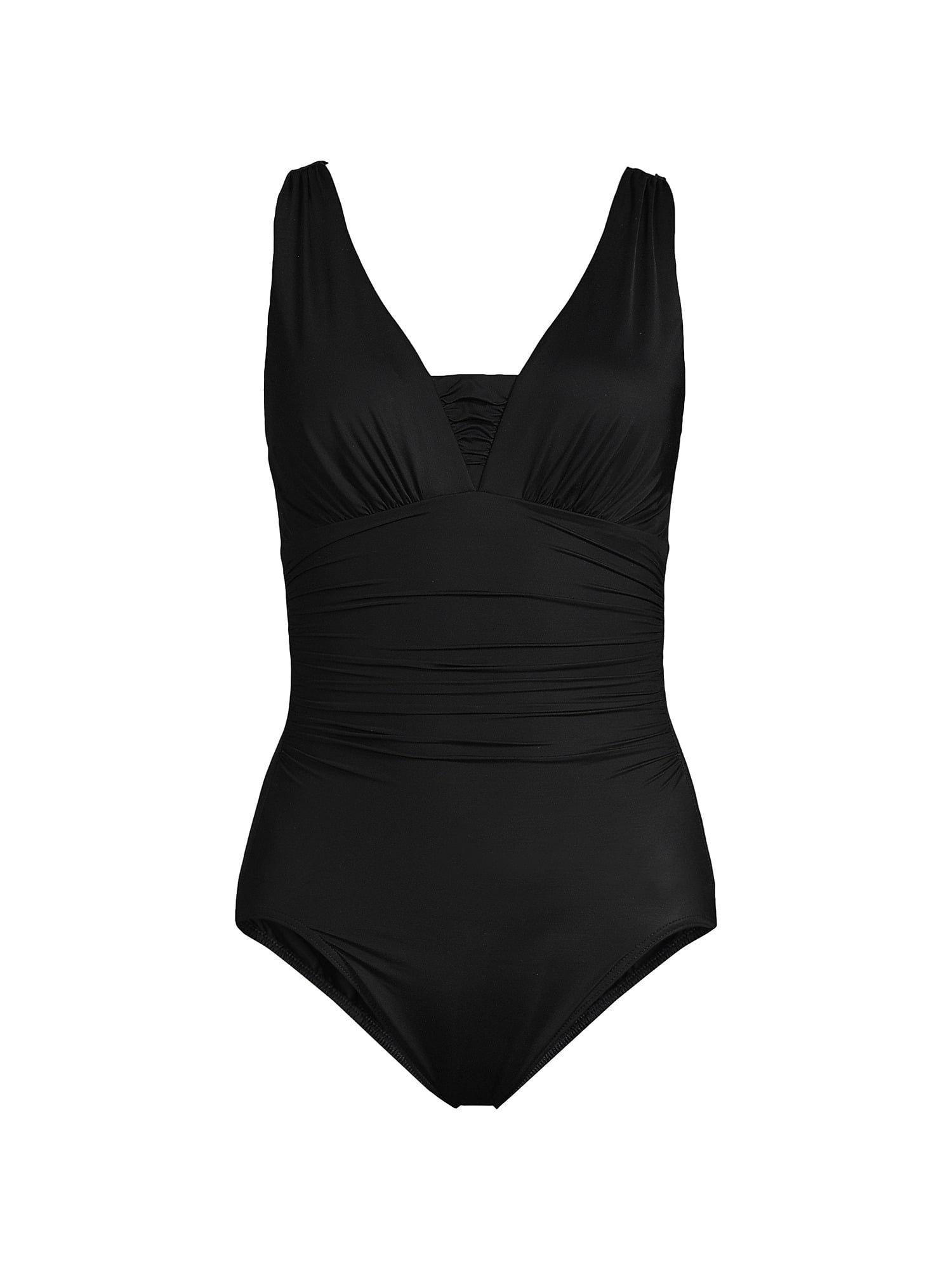 Lands End Women s Plus Size SlenderSuit Grecian Tummy Control Chlorine Resistant One Piece Swimsuit