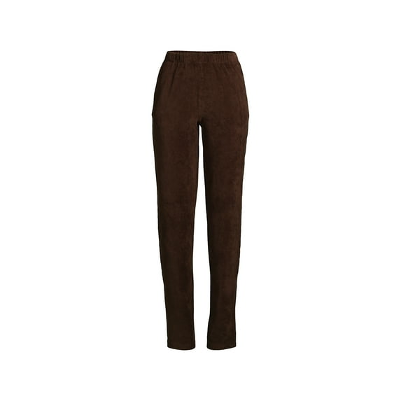 Lands' End Women's Plus Size Sport Knit High Rise Corduroy Elastic Waist Pants