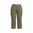 thumbnail image 1 of Lands' End Women's Plus Size Sport Knit High Rise Elastic Waist Capri Pants, 1 of 3