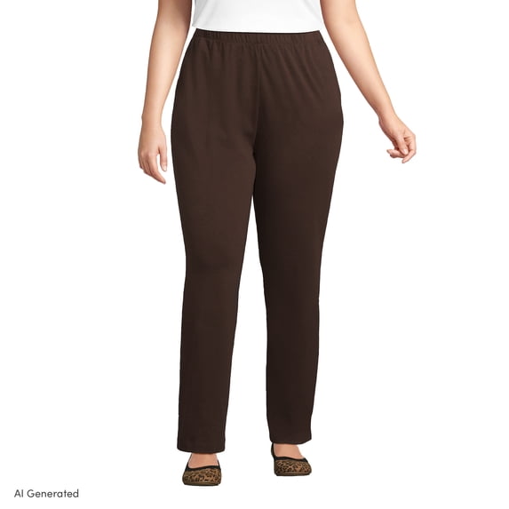 Lands' End Women's Plus Size Sport Knit High Rise Pants