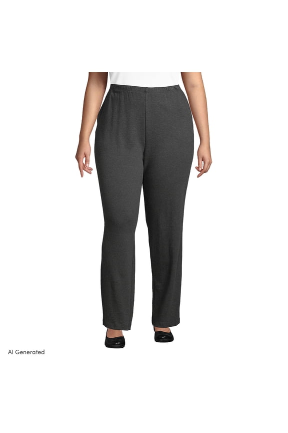 Women's Plus Size Sport Knit High Rise Pants